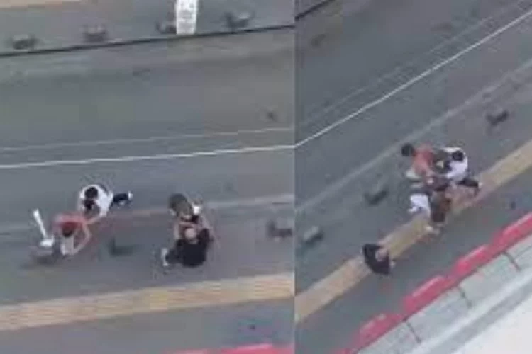 Pendik’te sokak ortasında anne oğul kavgası