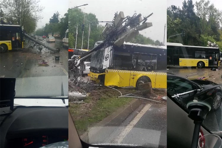 Sarıyer'de İETT otobüsü kaza yaptı: Faciadan dönüldü
